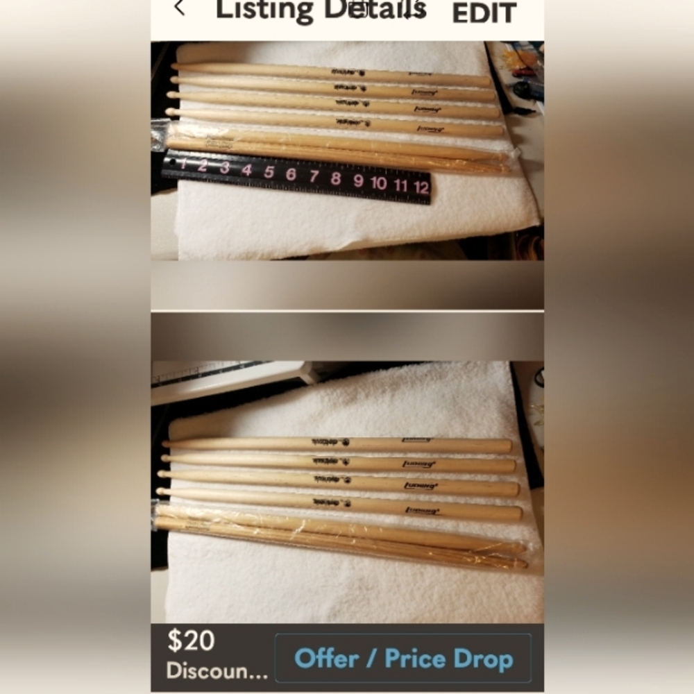 17 PIECES...   3 ROCK BAND STRAPS,6  WOODEN DRUMSTICKS, 8 GUITAR  PICKS